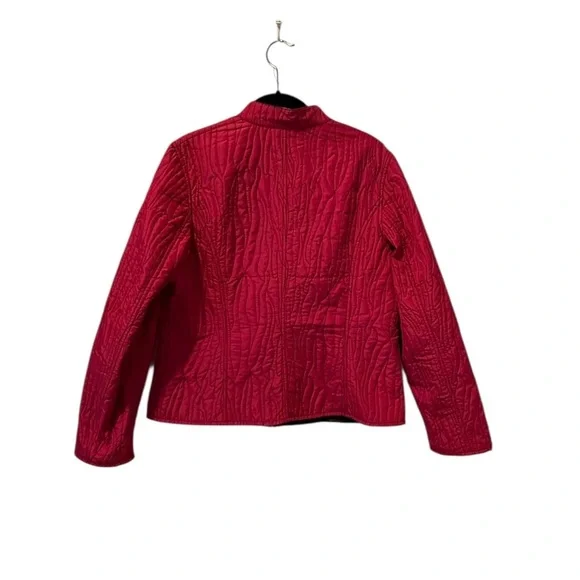 💖 Chico’s Reversible Quilted Jacket – Fuchsia & Black – Size 1 (M 8–10) - Picture 8 of 15